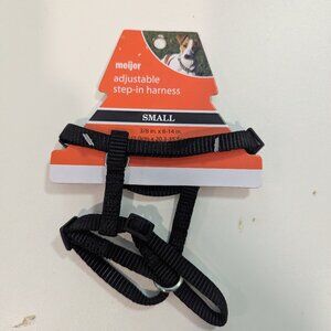 Meijer Adjustable Step-In Dog Harness, Size S (3/8" x 8-14"), Black - NWT
